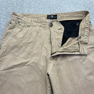 Marc Ecko Chino Pants Mens 36‎ Khaki Baggy Straight Leg Cut & Sew Cotton Utility